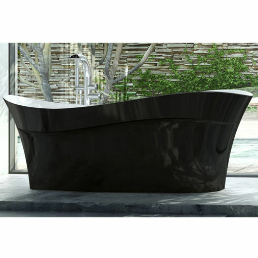 Picture of Victoria + Albert Pescadero F/Stand Oval Bath Black1695 x 798
