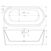 Picture of Cayman Free Standing One Piece Acrylic Bath  1690 x 790 x 600 mm