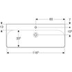 Picture of Smyle Square Wash Basin 1200 x 480 1 T/H