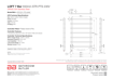 Picture of Bathroom Butler Loft 7 Bar Straight Heated Towel Rail 550 mm PTS