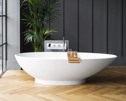 Picture of Victoria + Albert Napoli Freestanding Oval Bath Black 1900 x 855