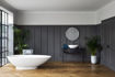 Picture of Victoria + Albert Napoli Freestanding Oval Bath Black 1900 x 855