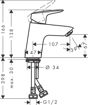 Picture of Logis 70 Basin Mixer W/O Pop-Up 71071003