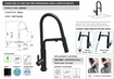 Picture of CLEVER PURE UF 3-WAY CHEF SINK MIXER MATTE BLACK (260mm)